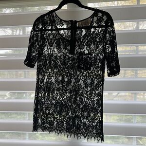 BB Dakota Black Lace Blouse